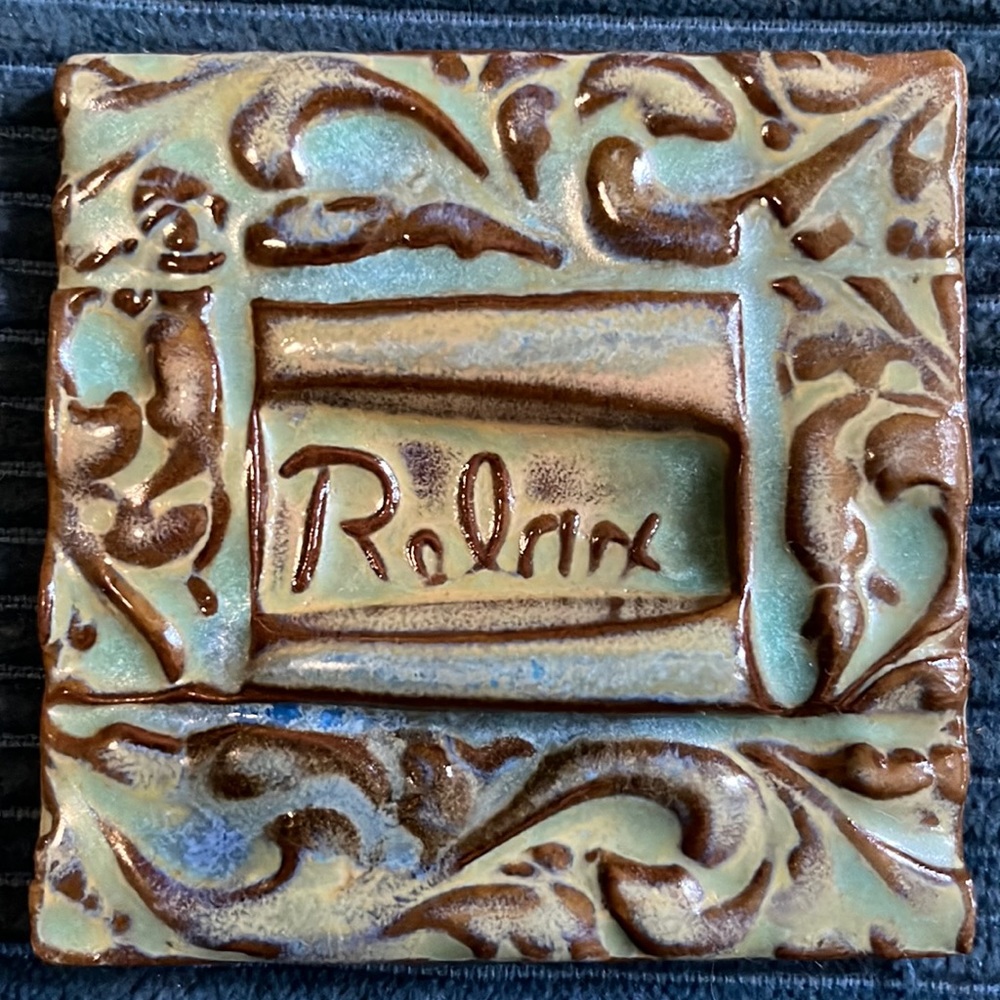 RELAX TileSmile 3x3 Decorative Handmade Ceramic Green Blue Tile